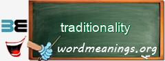 WordMeaning blackboard for traditionality